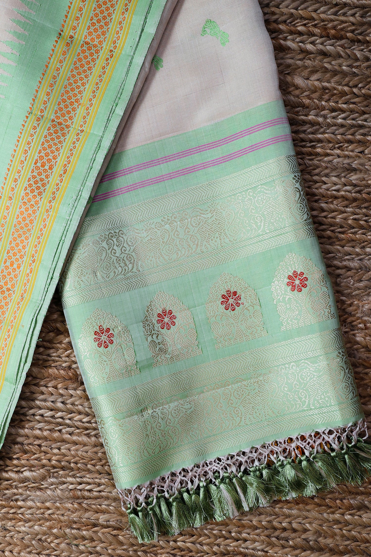 Beige green Dupatta