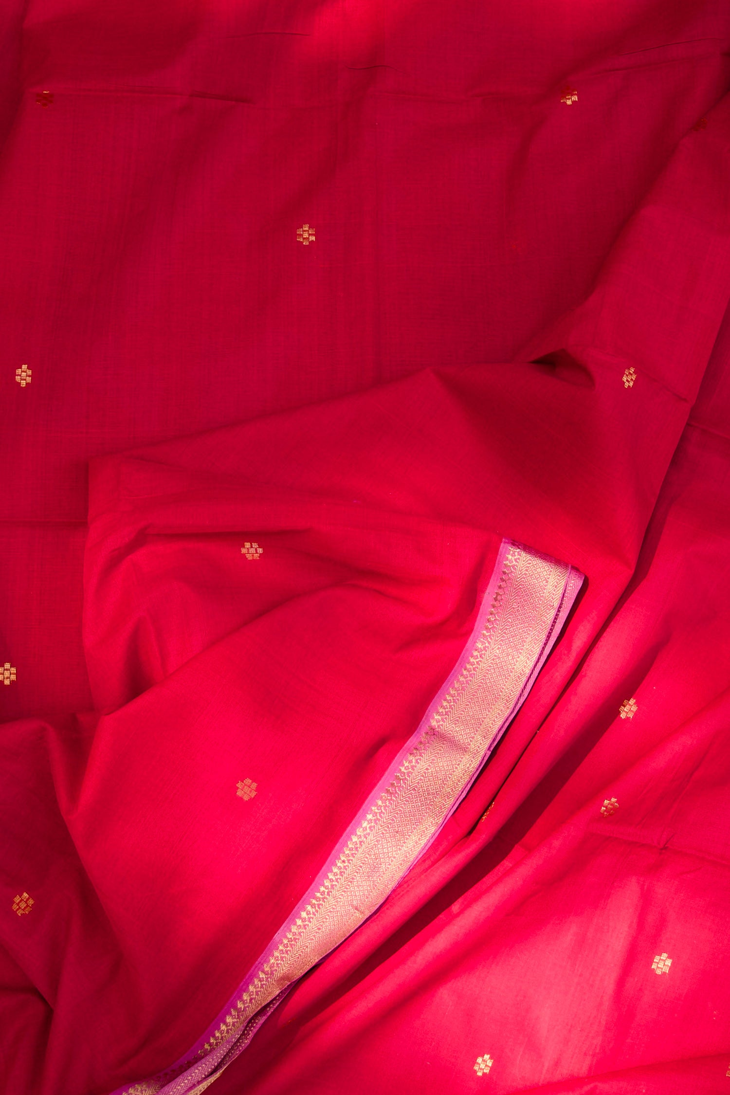 Red & Golden Mangalagiri Cotton Saree