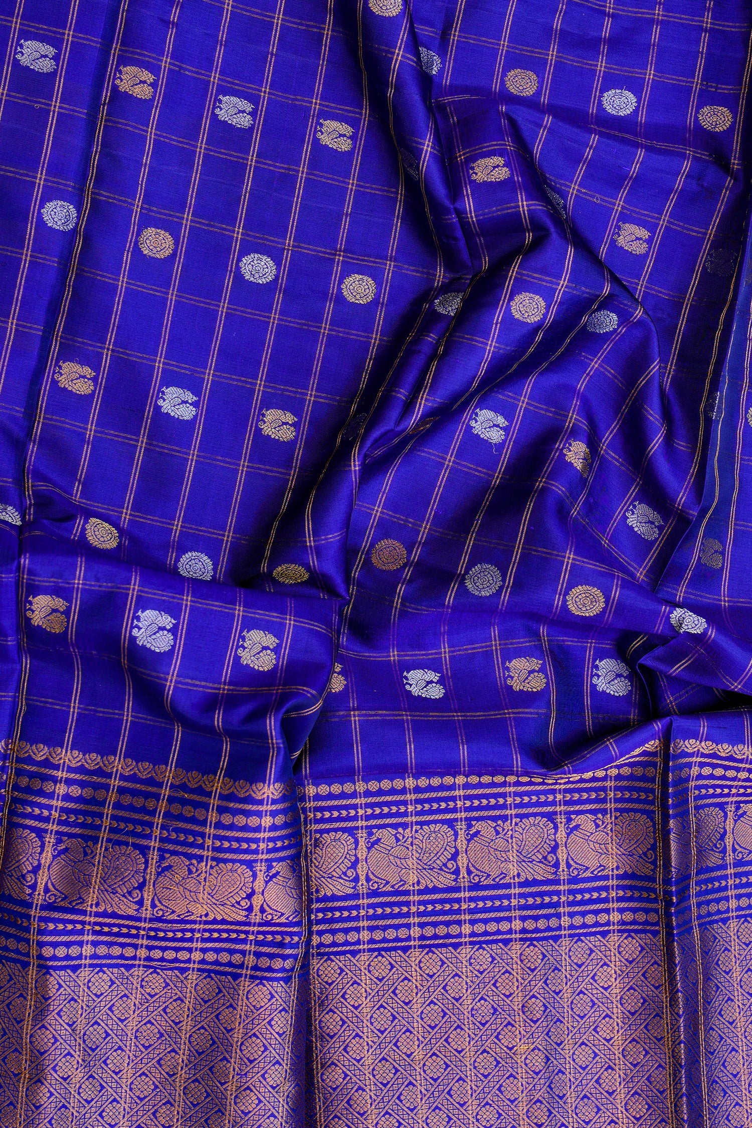 Royal Blue & golden Dupatta