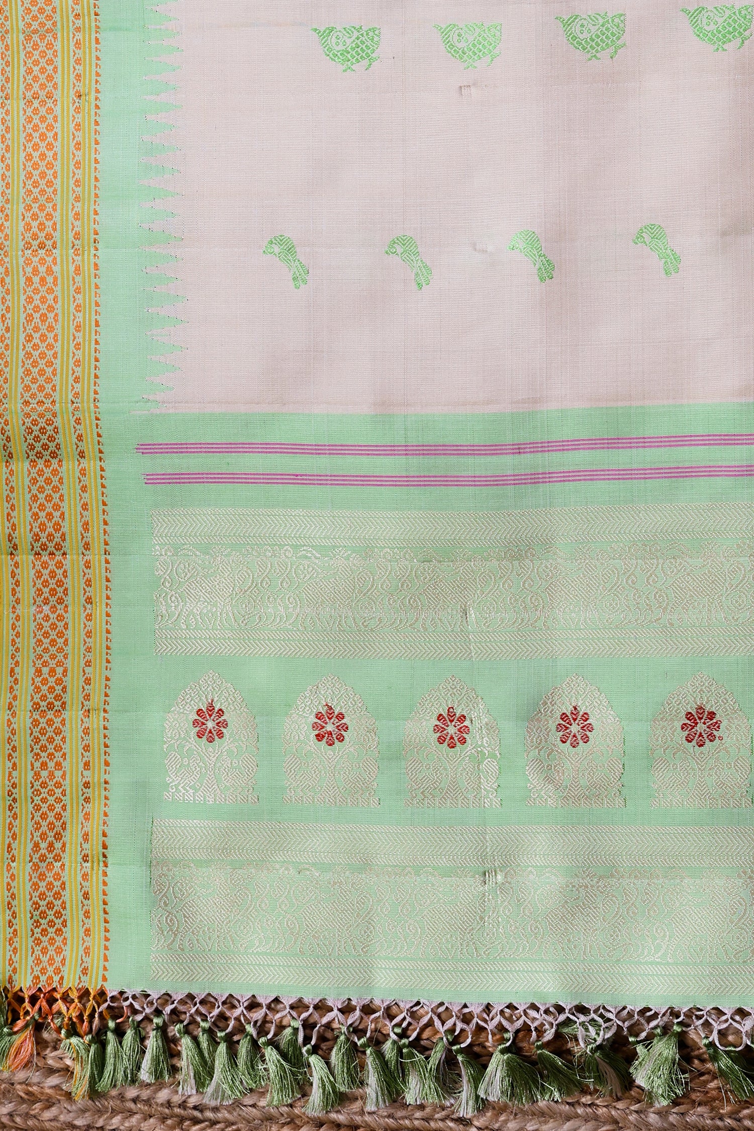 Beige green Dupatta